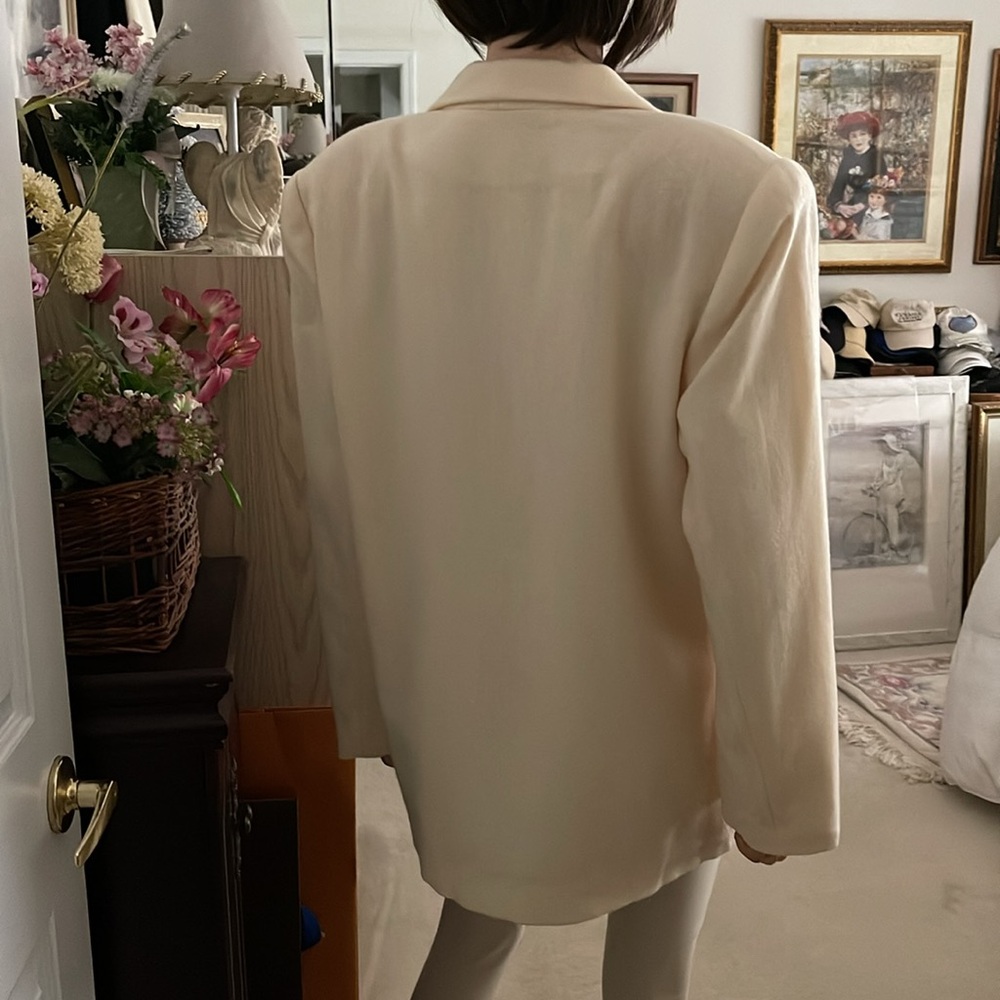 Sag Harbor wool pale yellow classic blazer - Picture 3 of 13
